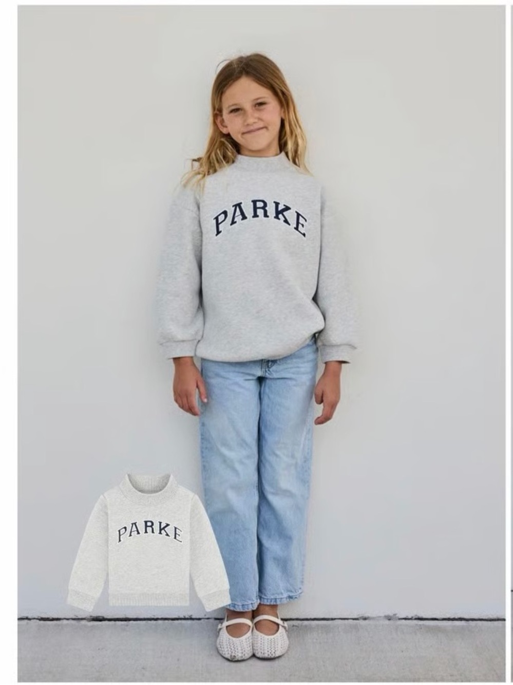 Parke Kids OG Varsity Mockneck gray+denim